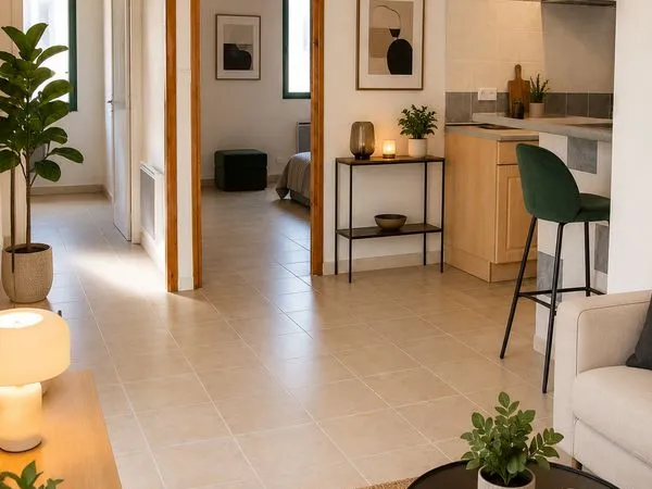 À louer - Appartement 52 m² - avec terrasse, cour et garage