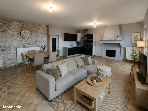 T3, 95 m2, jardin, terrasse, stationnement sur terrain de 1450 m2