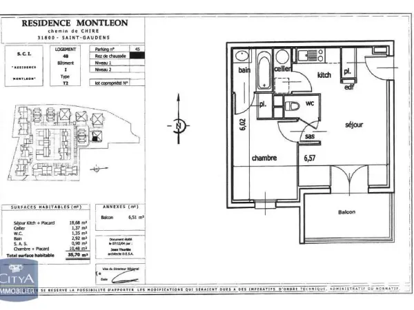 Appartement 2 pièces 35 m²