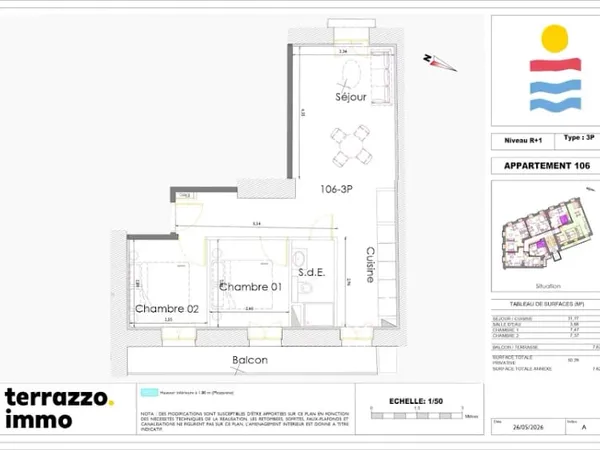 Appartement 3 pièces 50 m²
