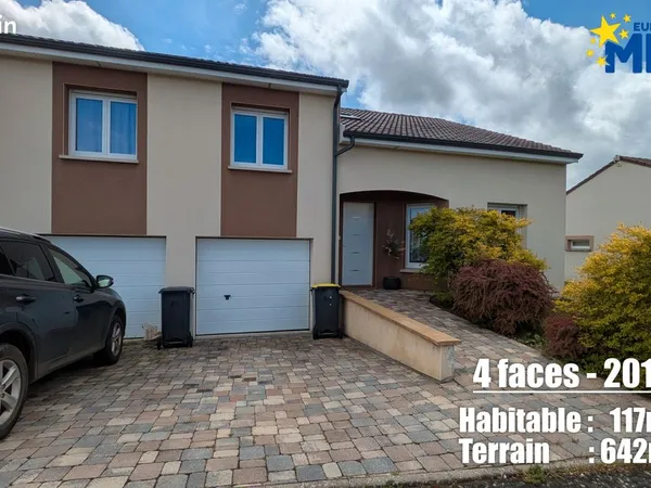 Maison individuelle 4 faces - 117 m² - Terrain 640 m² - Vernéville (Eurométropole de Metz)