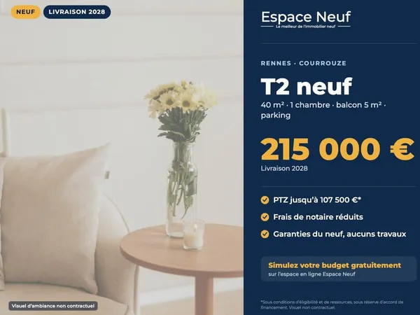 RENNES ARSENAL - COURROUZE T2 avec Balcon et parking