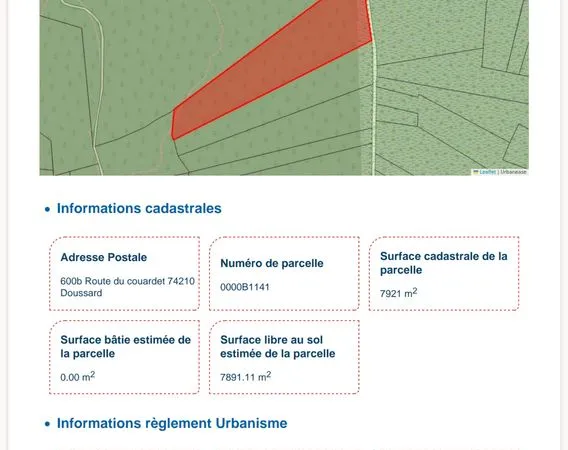 Vente terrain à dossard