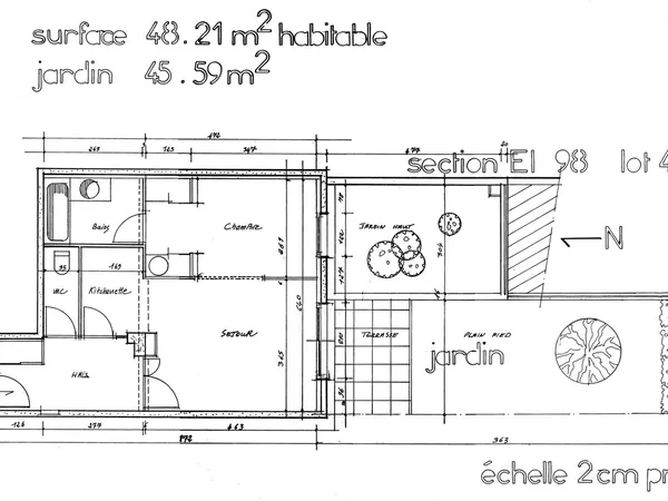 Loue T2 meublé au calme avec jardin au coeur de Lyon