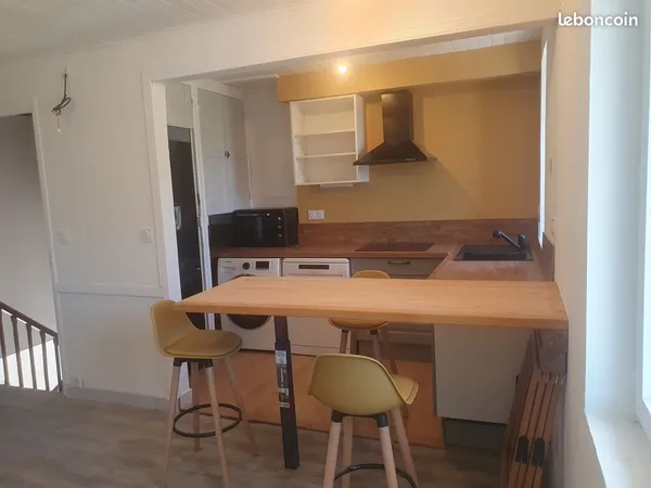 Agréable T4 de 60 m2 meublé, rénové, avec jardin