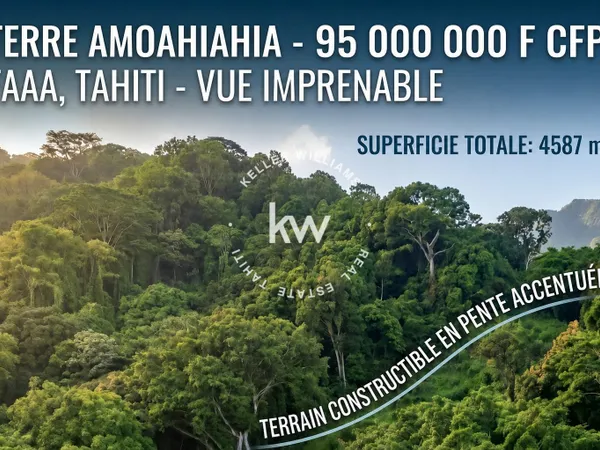 [ VUE PANORAMIQUE LAGON & MOOREA ]  TERRAIN D'EXCEPTION À FA