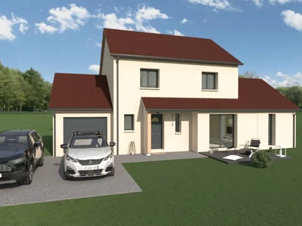 Maison RE2020 à construire, deux niveaux suite parentale àccolée, 3 chambres à l'éatge et grand séjo