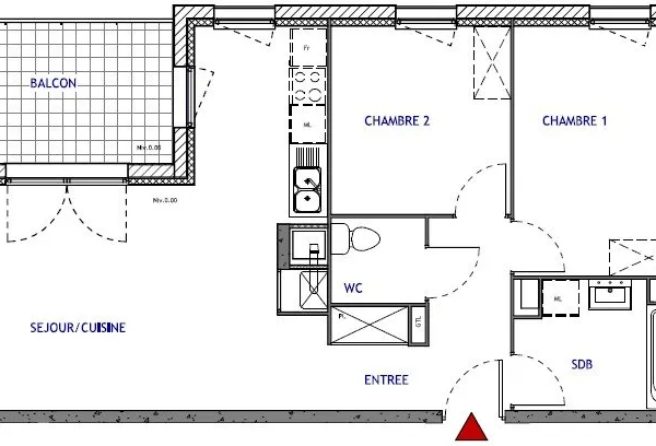 Appartement T3 avec balcon et parking à Valenciennes
