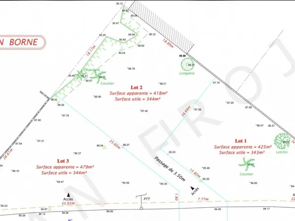 Terrain en individuel 343 m²