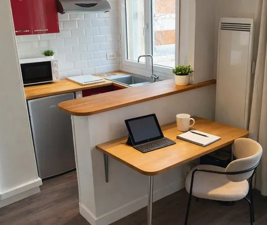 Studio meublé tout équipé - Montrouge - Fibre/Ethernet - Salle d'eau rénovée