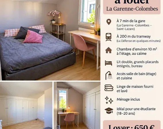 Chambre 1 pièce 10 m²