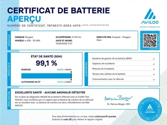 Peugeot 208 electrique 50 kwh 136ch