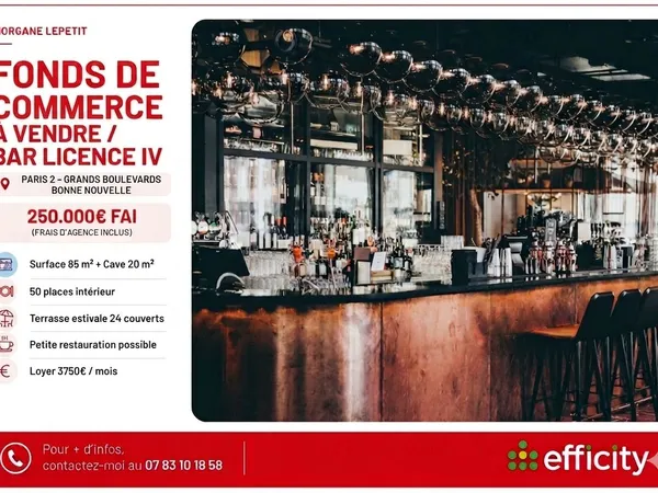Fonds de commerce 85 m²