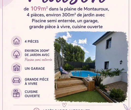 Maison Montauroux 109m2 4 pièces piscine