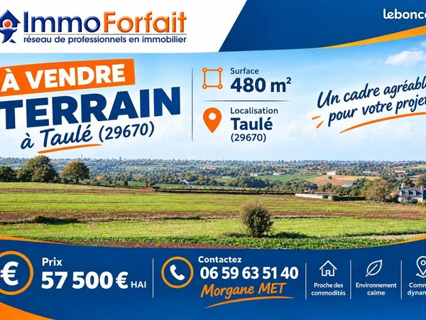 Terrain 480 m² Taulé