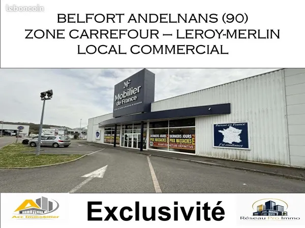 Local commercial de 1500 m² zone de Belfort Andelnans EXCLUSIF Location ou Achat