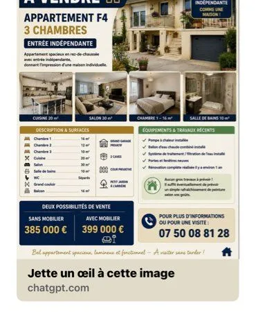 À vendre appartement comme maison individuelle
