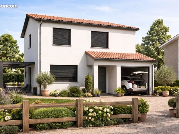 Maison contemporaine à étage de 90 m² avec 3 chambres et garage sur terrain viabilisé de 433 m² à Ca