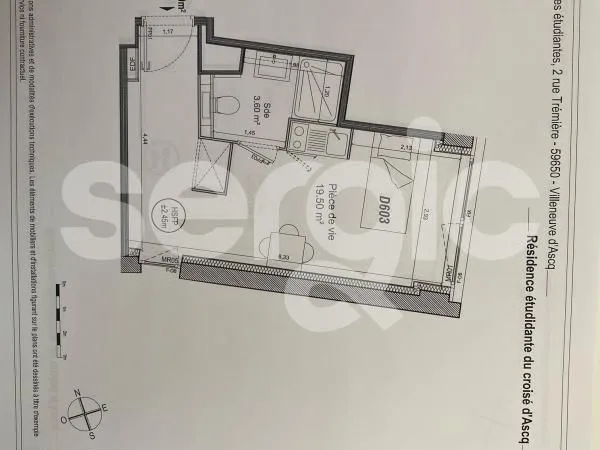 Appartement 1 pièce 22 m²
