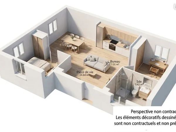 Maison 2 pièces 44 m²