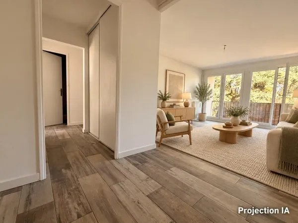 Appartement en excellent état à vendre 3/4 pièces MEYZIEU (69), au calme, avec vue dégagée sur la na
