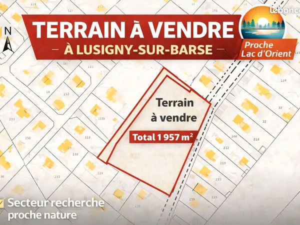 Terrain 1957 m² LUSIGNY SUR BARSE