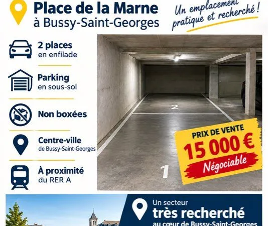 Vente parking en enfilade au deuxième sous-sol