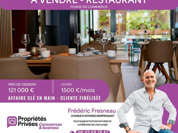 Fonds de commerce restaurant 150 m²