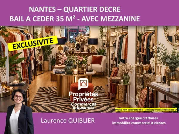 44000 NANTES - BAIL A CEDER 35 m² QUARTIER DECRE