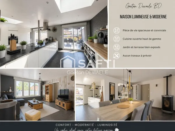Maison familiale d'environ 125 m² - 3 chambres - Garage -