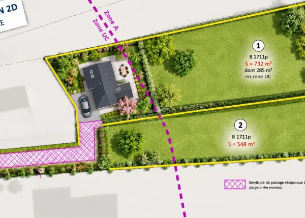 Terrain constructible 732 m²