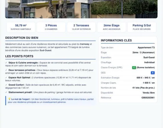 Particulier à particulier _ 3 pièces - 58 m2 - Castelnau-le-lez proche de toutes commodités