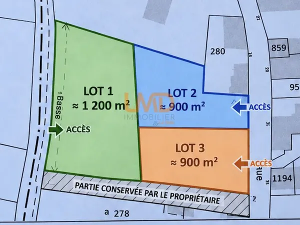 Terrain 900 m² Villeneuve-La-Comtesse