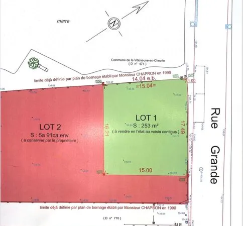Terrain 591 m² La Villeneuve-en-Chevrie