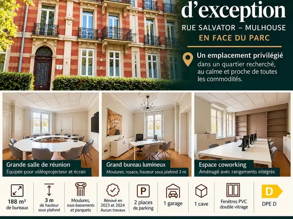 Super bureaux ou appartement parc salvator-6p -mulhouse