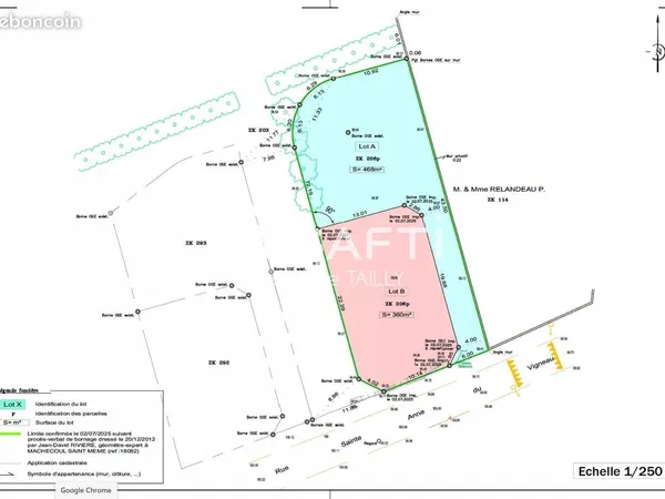 Terrain 468 m² SAINT-MARS-DE-COUTAIS
