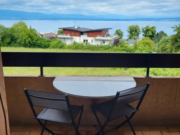 F2 avec balcon vue lac evian les biens