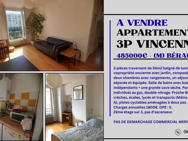 Vends appartement familial