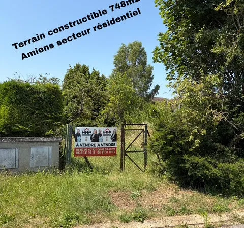 Amiens Sud Est Terrain constructible 748m2 SECTEUR RESIDENTI