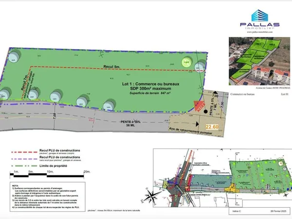 Terrain constructible 847 m²