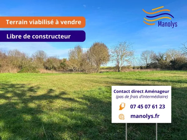 Terrain viabilisé de 320m² à Landrais