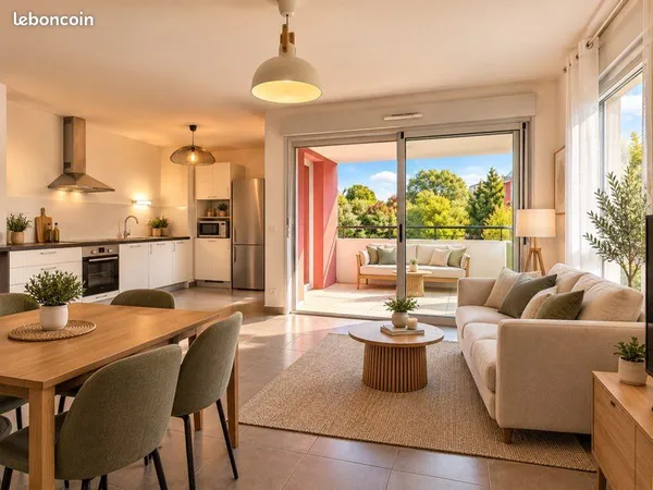 Toulouse - route de revel / montaudran - t3 avec grande terrasse, vue jardin et 2 parkings privatifs