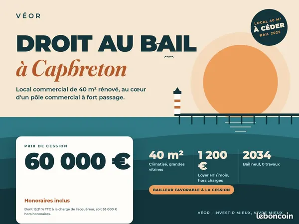 Droit au bail 40 m² - Local commercial Capbreton