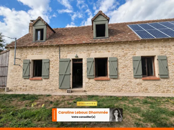 Longère en pierres 3 chambres à restaurer avec jardin et panneaux solaires en campagne
