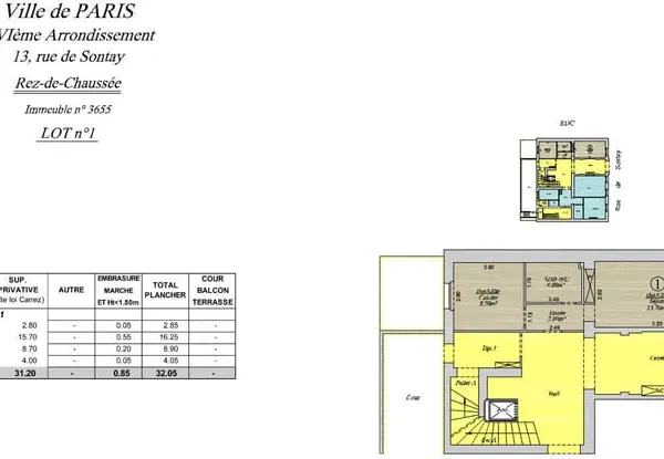 Appartement Location Paris 1p 31m² 1137€