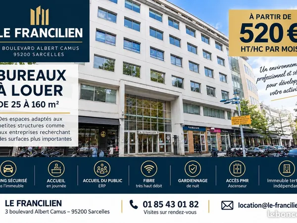 Bureaux divisibles 25 à 160 m² - Le Francilien Sarcelles