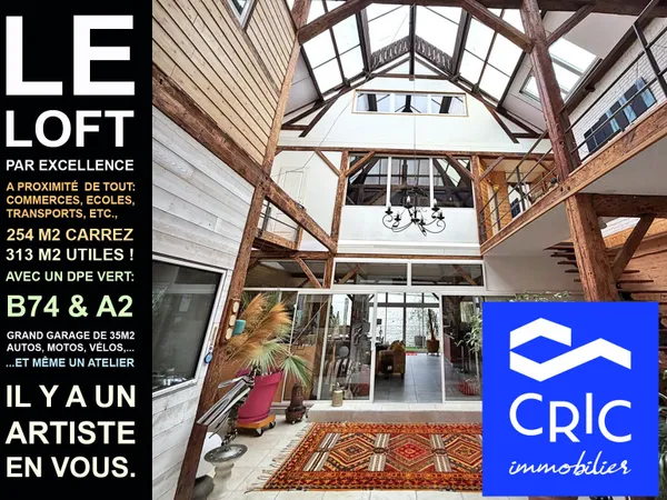 LE HAVRE OUEST quartier des ORMEAUX : EXTRAORDINAIRE LOFT 254m2