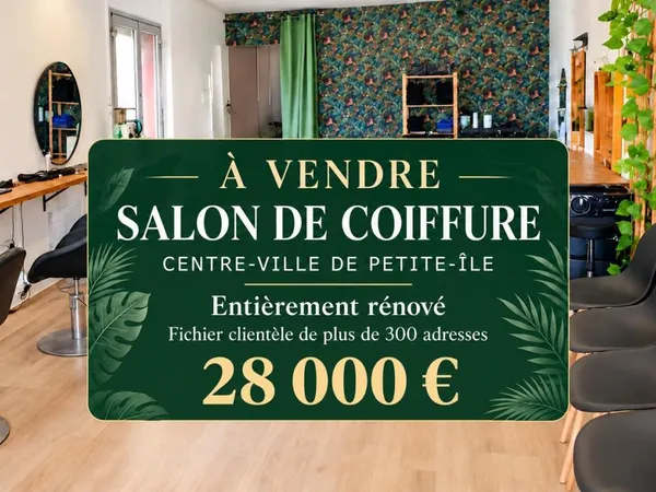 A vendre Salon de coiffure entièrement rénové au centre ville de Petite-Ile à 28000 €