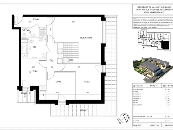 Appartement 4 pièces 81 m²
