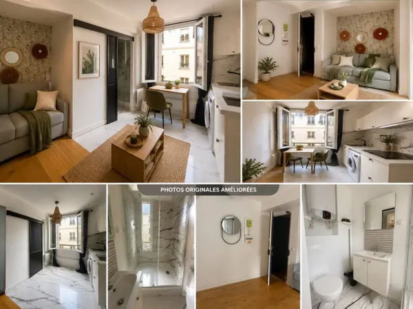 Charmant studio rénové de 17,40 m², lumineux et au calme sur cour, Rue Bichat à 200 m du Canal Saint